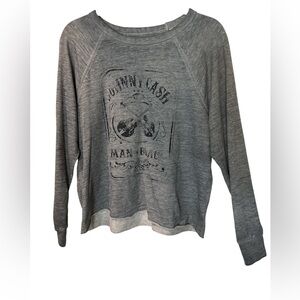 Johnny Cash Man in Black Sweatshirt XL Zion Rootswear